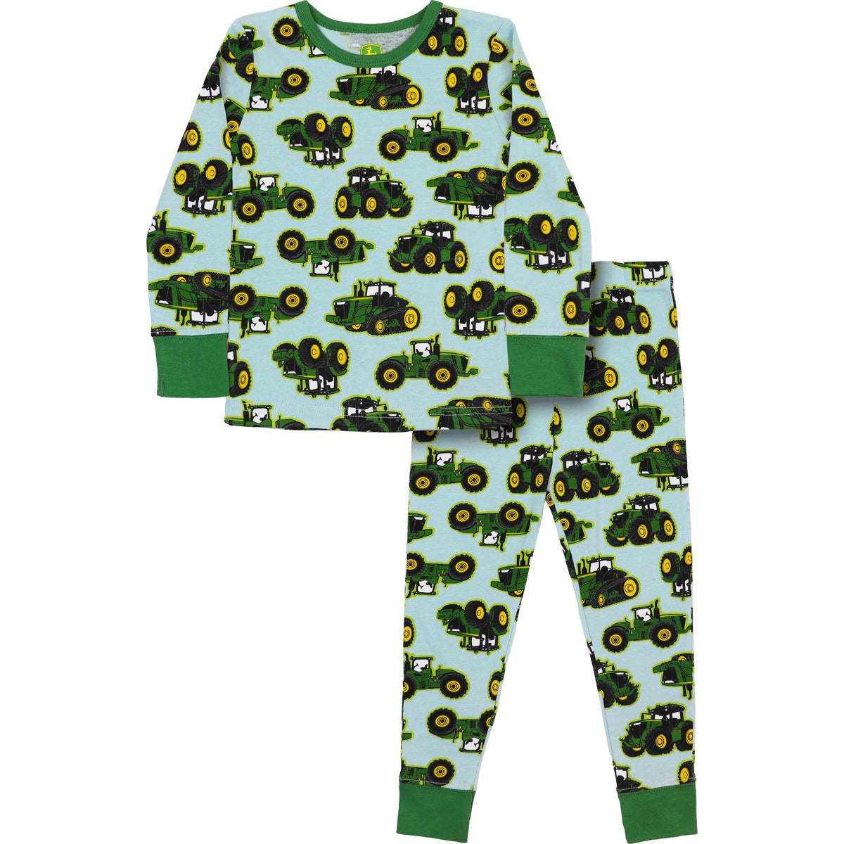 Pyjama Garçon En Coton Doux - Motif Tracteur Pelleteuse Grue, Manches Et Poignets Ajustés, Pour Enfants 2 à 7 Ans